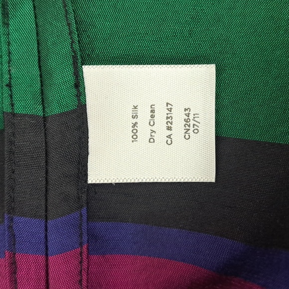 Talbots 100% Silk Black Label Sleeveless Striped Top Size 8 NWT - Picture 7 of 9